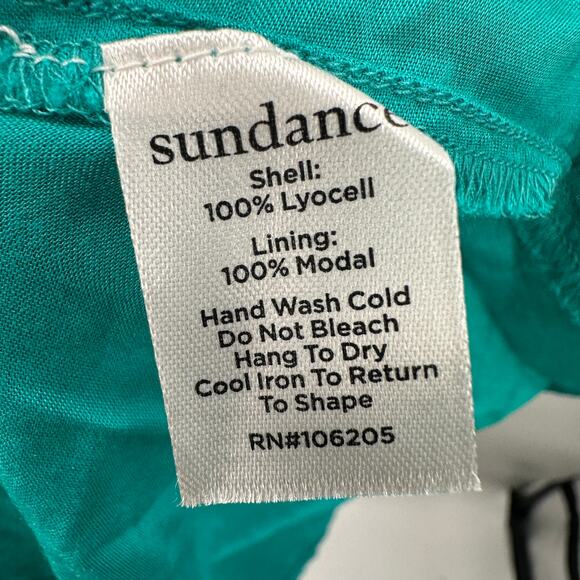 SUNDANCE CLOTHING Teal V Neck Flounce Dress // Large Petite - Picture 8 of 8